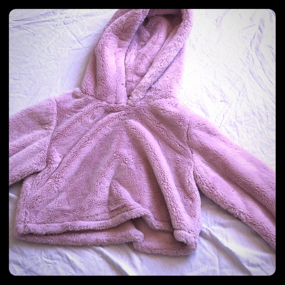 Jackets & Blazers - Light pink fur crop jacket